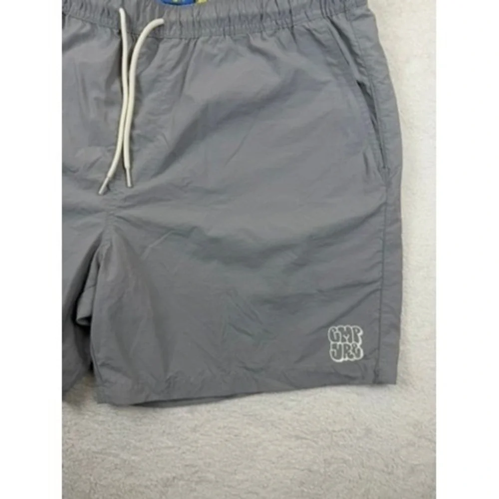 Empyre Mens Gray Recycled Nylon Mesh Lined Swim Trunks Shorts‎ XL